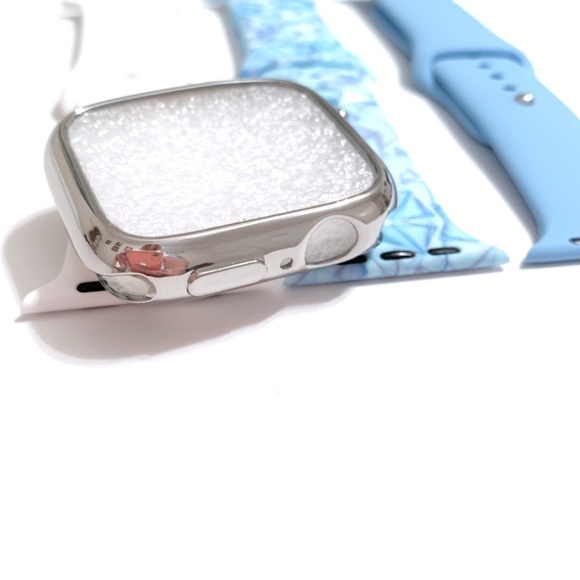 3 M/L 44mm 42mm Apple Watch band blue white + case - Picture 4 of 5